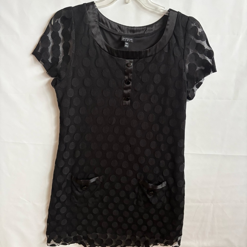 En Focus Vintage Women Black Button-Front Tunic dress Size 26w.  INV25/443